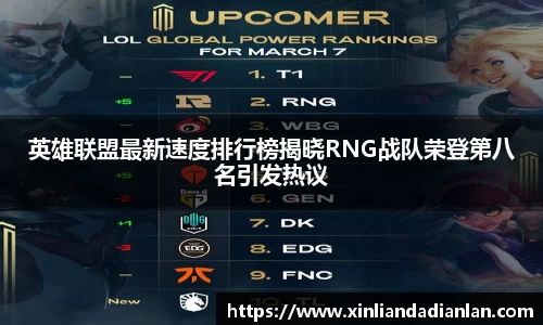 英雄联盟最新速度排行榜揭晓RNG战队荣登第八名引发热议